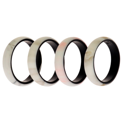 ROQ Silicone Wedding 2Layer Ring Set - Marbles