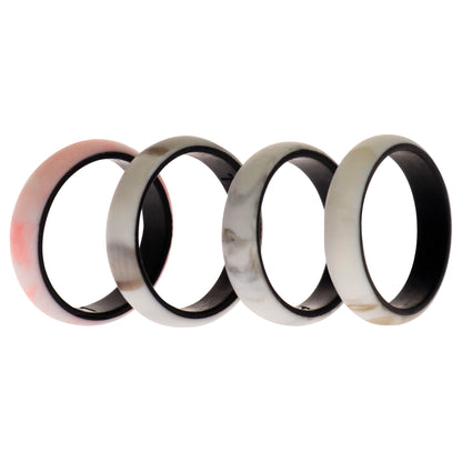 ROQ Silicone Wedding 2Layer Ring Set - Marbles