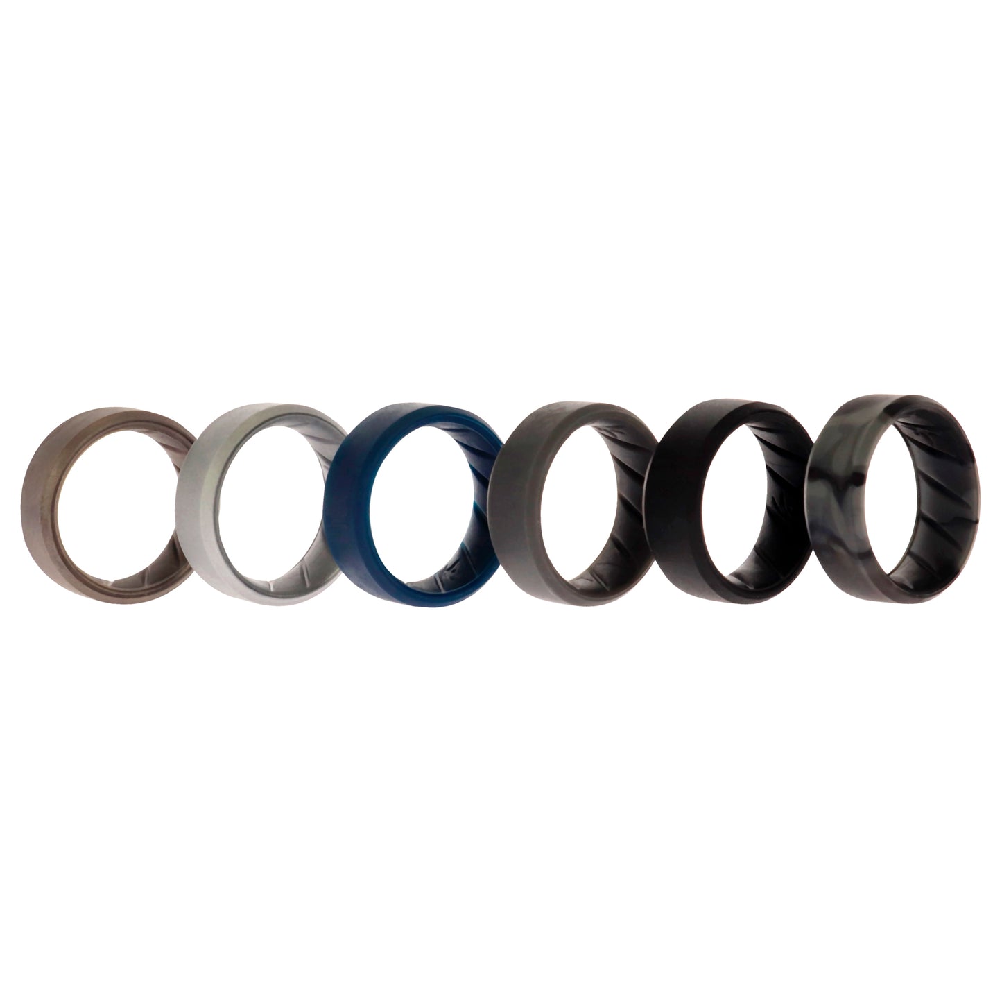 ROQ Silicone Wedding BR 8mm Ring Set - Basic-Metal