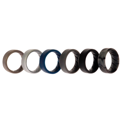 ROQ Silicone Wedding BR 8mm Ring Set - Basic-Metal
