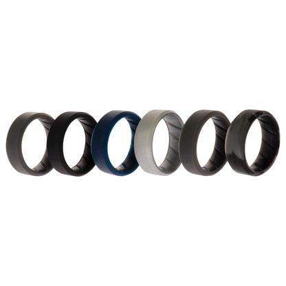 ROQ Silicone Wedding BR 8mm Ring Set - Basic-Metal