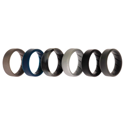ROQ Silicone Wedding BR 8mm Ring Set - Basic-Metal