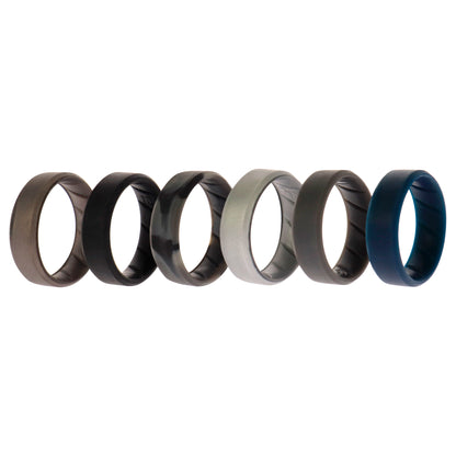 ROQ Silicone Wedding BR 8mm Ring Set - Basic-Metal