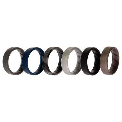 ROQ Silicone Wedding BR 8mm Ring Set - Basic-Metal