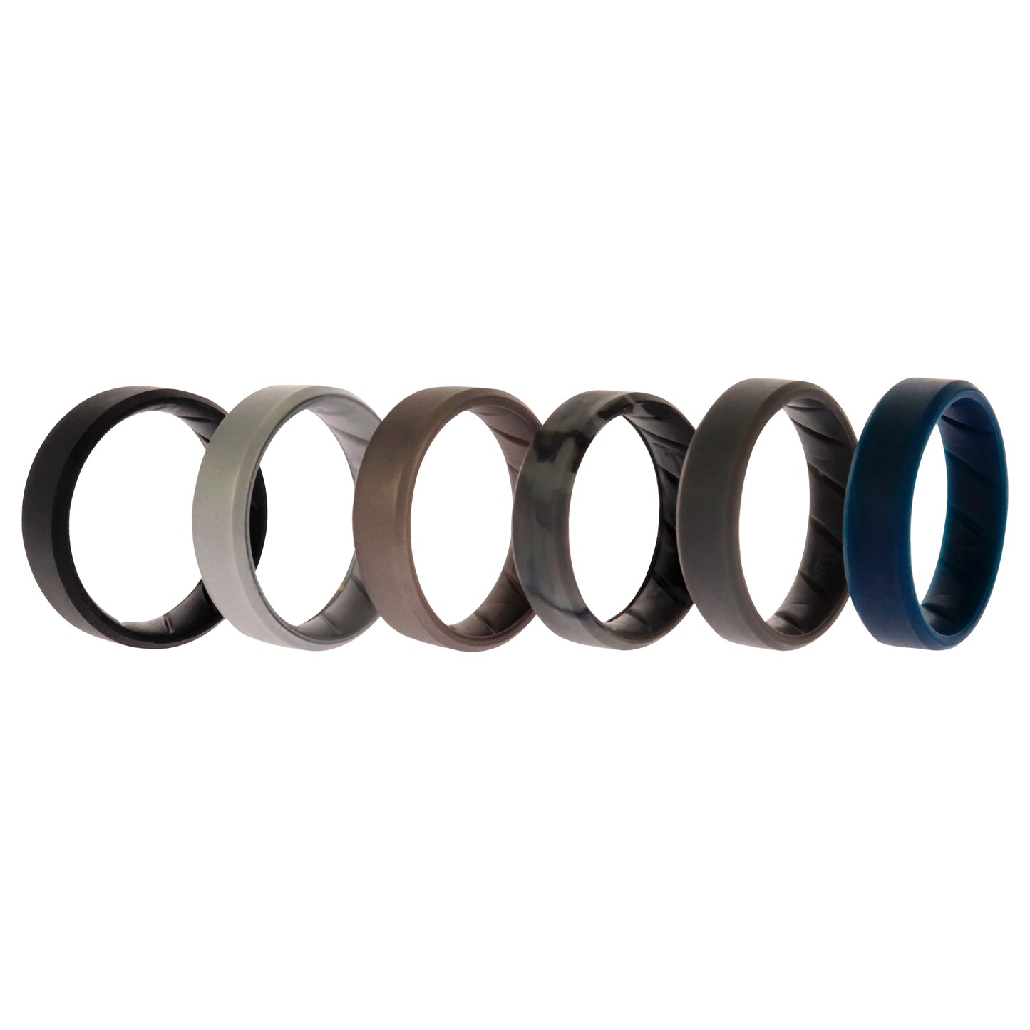 ROQ Silicone Wedding BR 8mm Ring Set - Basic-Metal