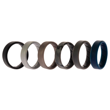 ROQ Silicone Wedding BR 8mm Ring Set - Basic-Metal