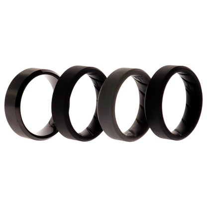 ROQ Silicone Wedding BR Twin 8mm Ring - Black