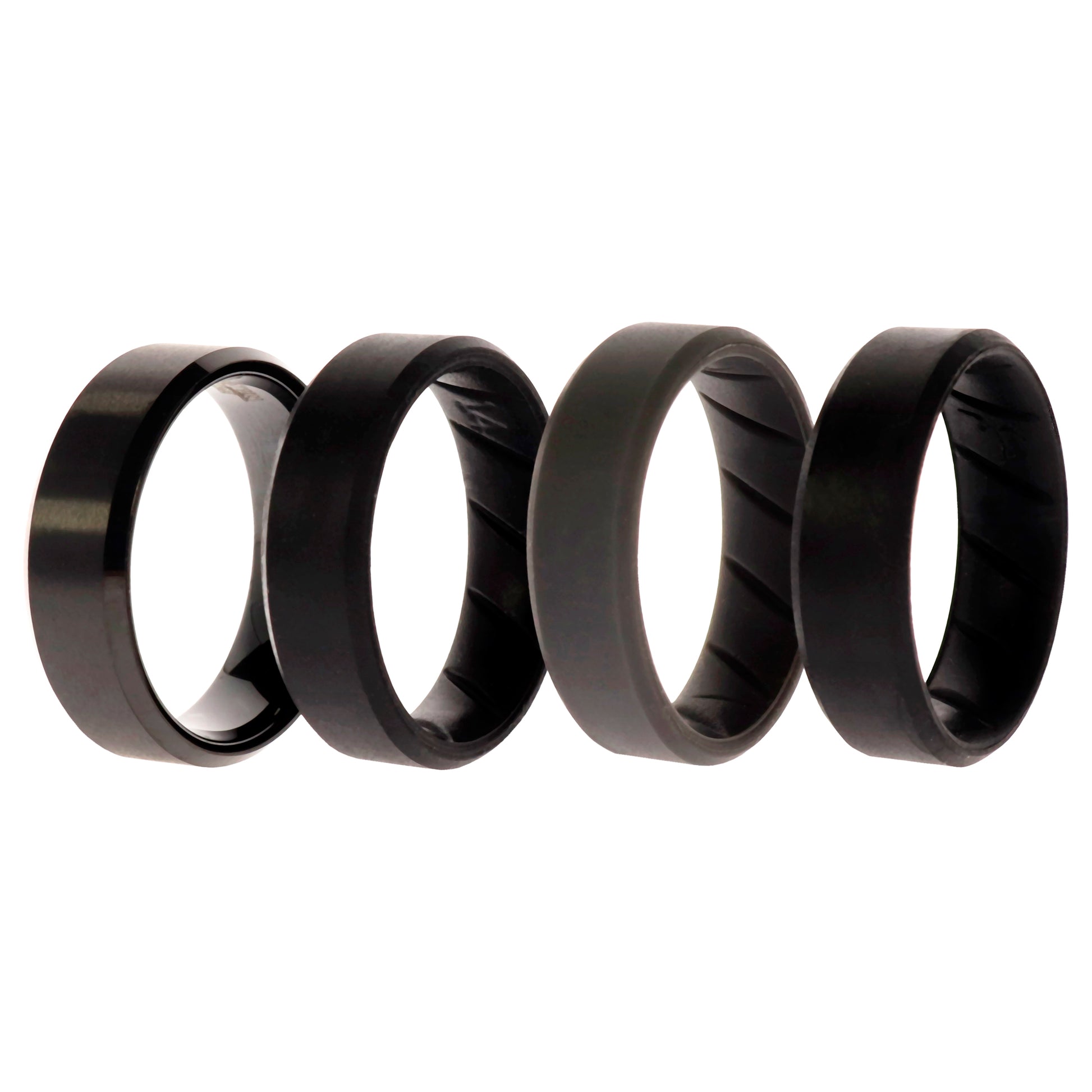 ROQ Silicone Wedding BR Twin 8mm Ring - Black