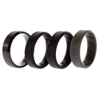 ROQ Silicone Wedding BR Twin 8mm Ring - Black