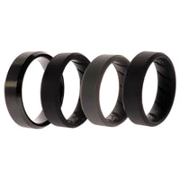ROQ Silicone Wedding BR Twin 8mm Ring - Black