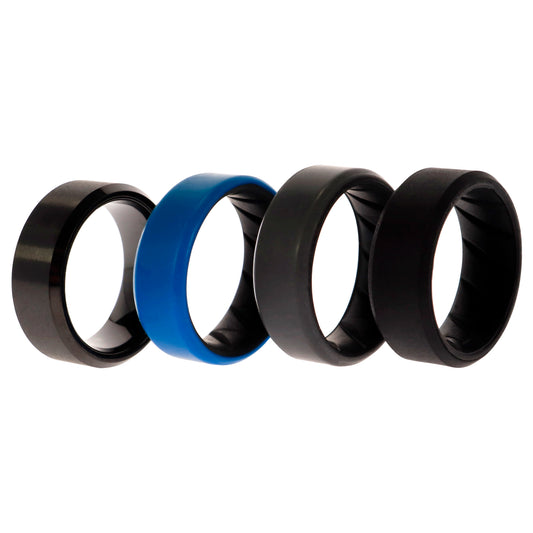 ROQ Silicone Wedding BR Twin 8mm Ring - Blue