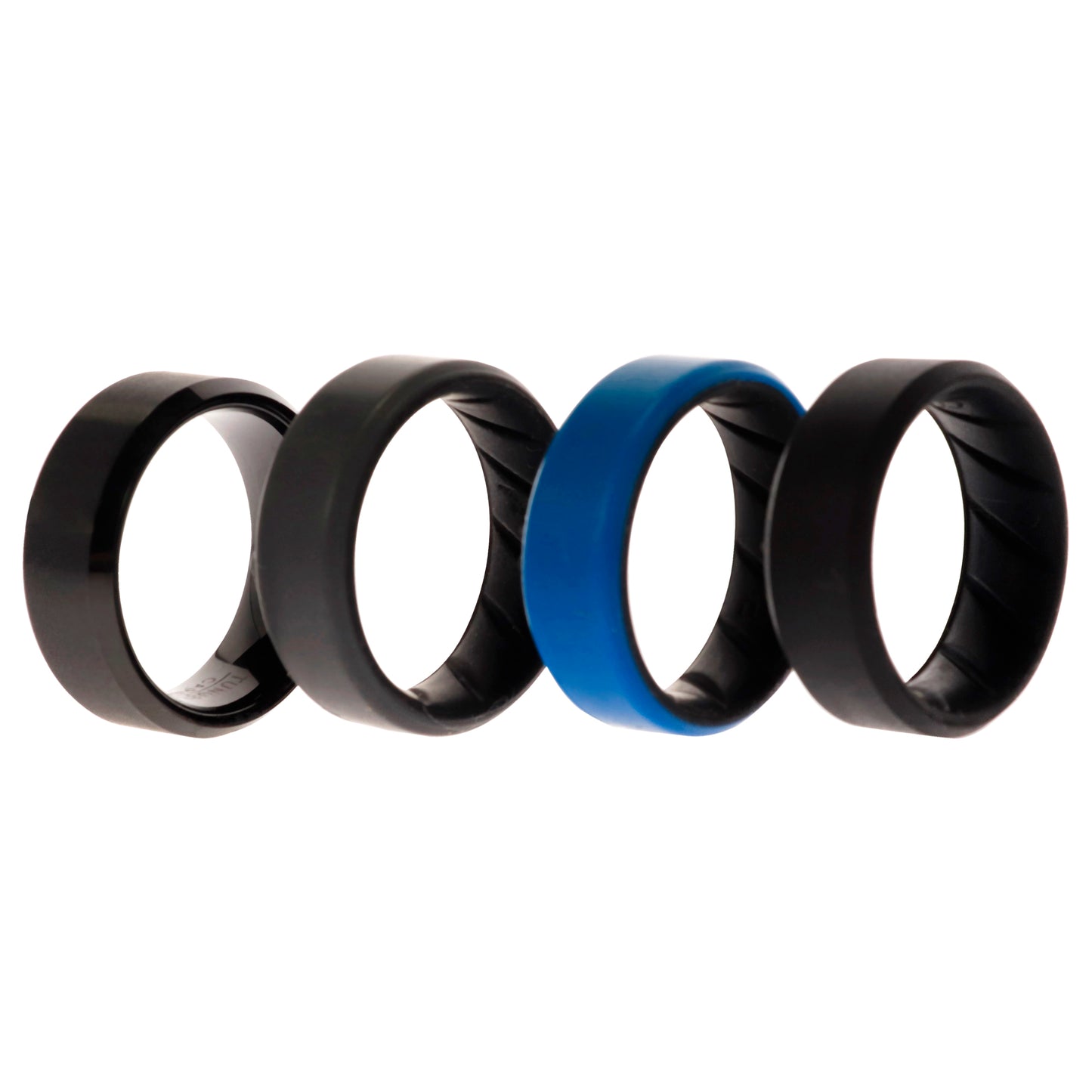 ROQ Silicone Wedding BR Twin 8mm Ring - Blue
