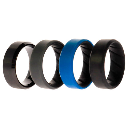 ROQ Silicone Wedding BR Twin 8mm Ring - Blue