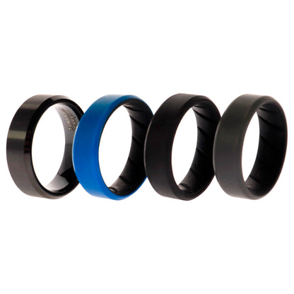 ROQ Silicone Wedding BR Twin 8mm Ring - Blue