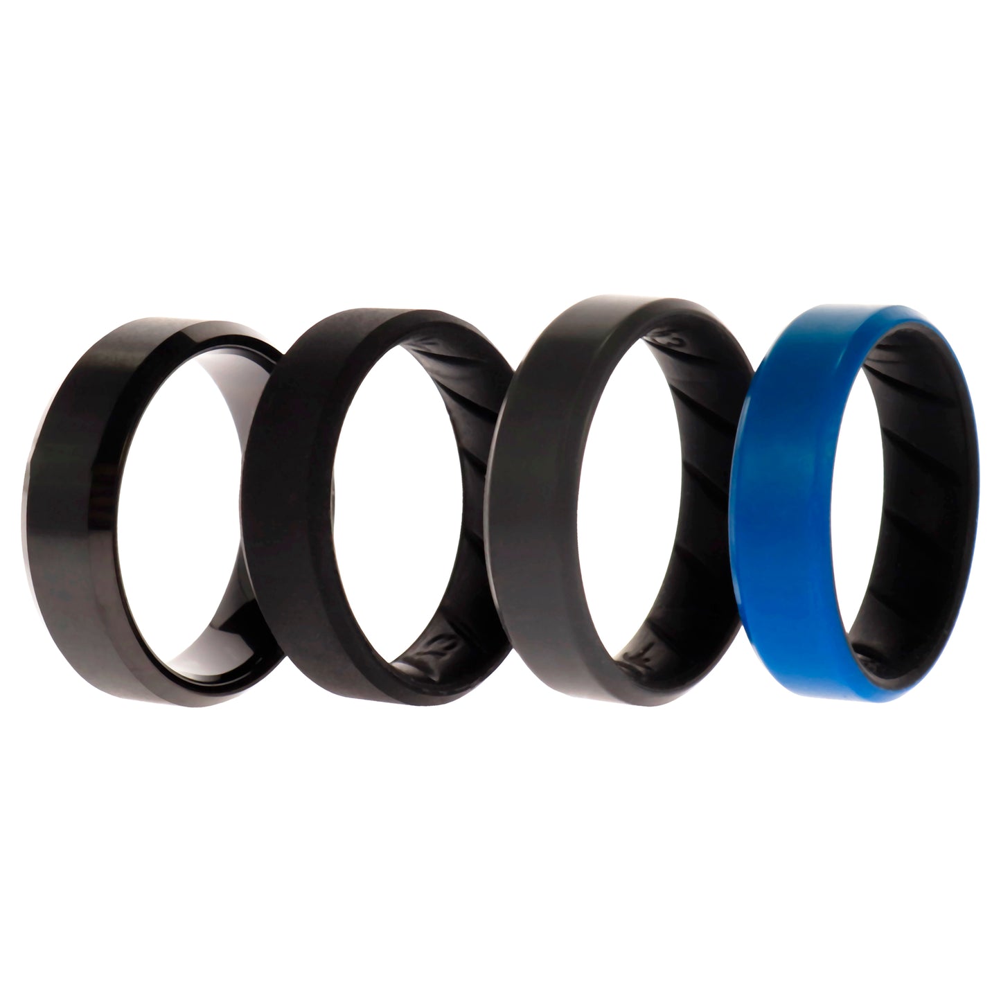 ROQ Silicone Wedding BR Twin 8mm Ring - Blue