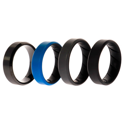 ROQ Silicone Wedding BR Twin 8mm Ring - Blue