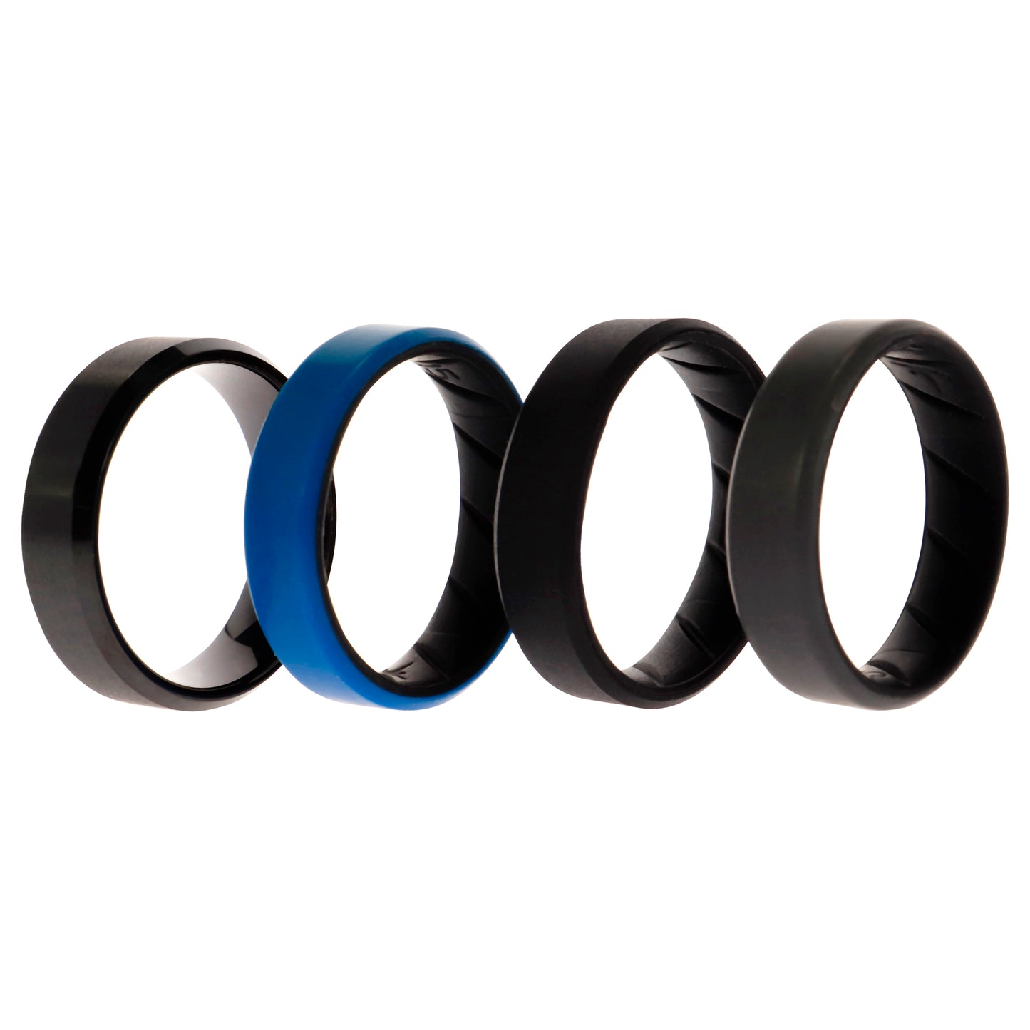 ROQ Silicone Wedding BR Twin 8mm Ring - Blue