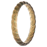 ROQ Silicone Wedding Stackble Braided Single Ring - Black-Turquoise