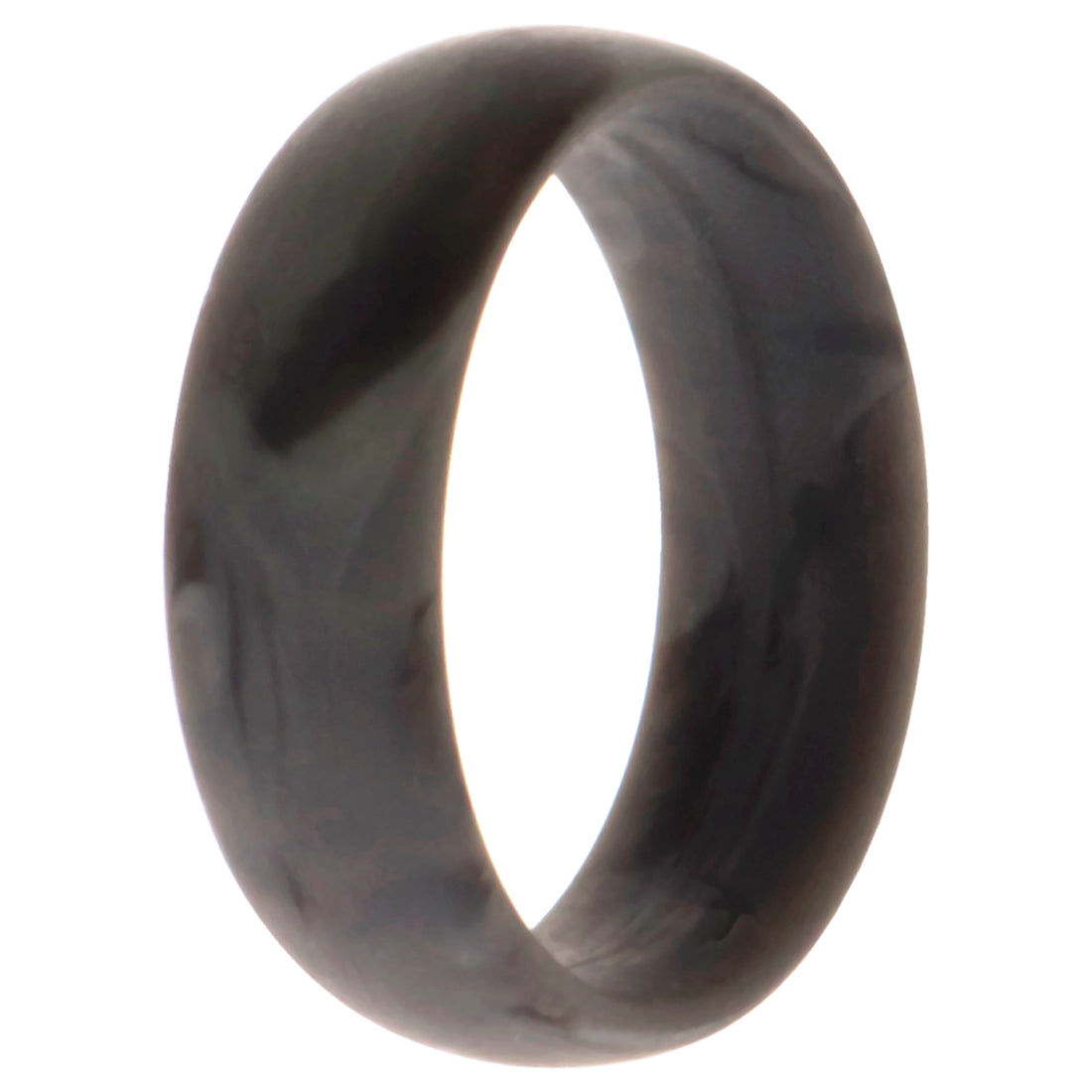 ROQ Silicone Wedding 6mm Smooth Single Ring - Grey-Marble