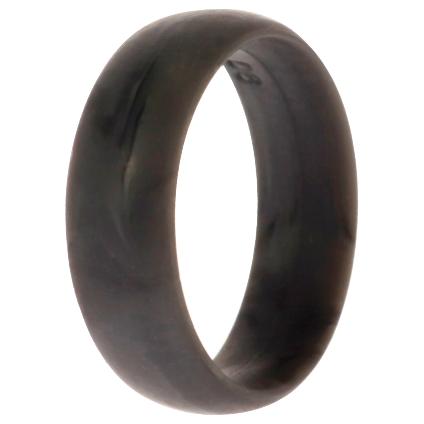 ROQ Silicone Wedding 6mm Smooth Single Ring - Grey-Marble