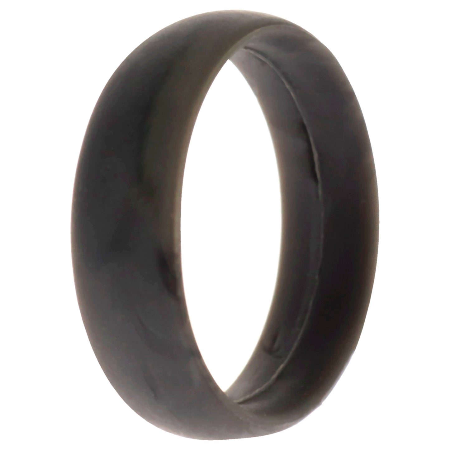 ROQ Silicone Wedding 6mm Smooth Single Ring - Grey-Marble