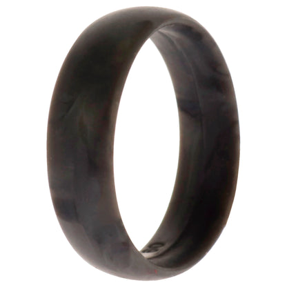 ROQ Silicone Wedding 6mm Smooth Single Ring - Grey-Marble