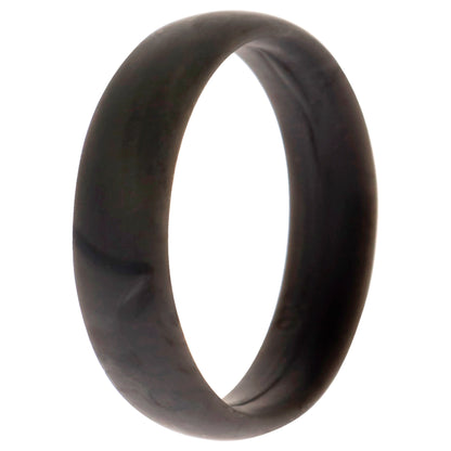 ROQ Silicone Wedding 6mm Smooth Single Ring - Grey-Marble