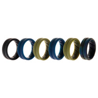 ROQ Silicone Wedding BR Middle Line Ring Set - Basic-Olive