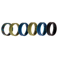 ROQ Silicone Wedding BR Middle Line Ring Set - Basic-Olive