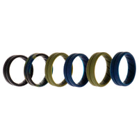 ROQ Silicone Wedding BR Middle Line Ring Set - Basic-Olive