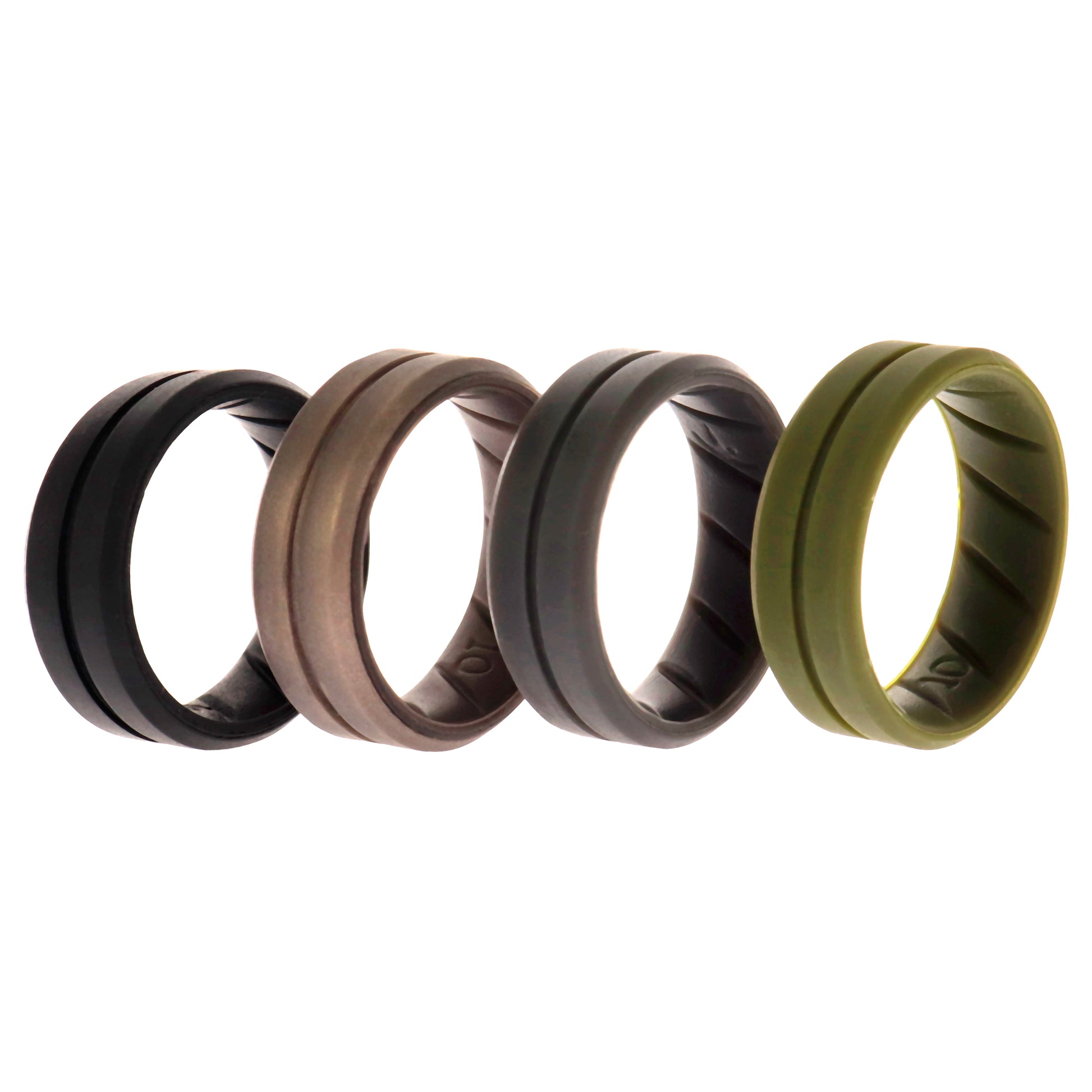 ROQ Silicone Wedding BR Middle Line Ring Set - Basic-Green