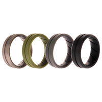 ROQ Silicone Wedding BR Middle Line Ring Set - Basic-Green