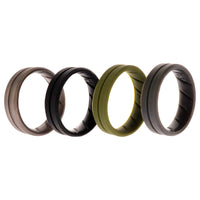 ROQ Silicone Wedding BR Middle Line Ring Set - Basic-Green