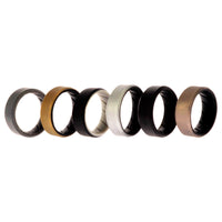 ROQ Silicone Wedding BR 8mm Edge Ring Set - Black