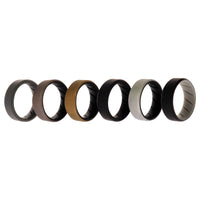 ROQ Silicone Wedding BR 8mm Edge Ring Set - Black