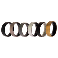 ROQ Silicone Wedding BR 8mm Edge Ring Set - Black