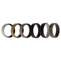 ROQ Silicone Wedding BR 8mm Edge Ring Set - Black