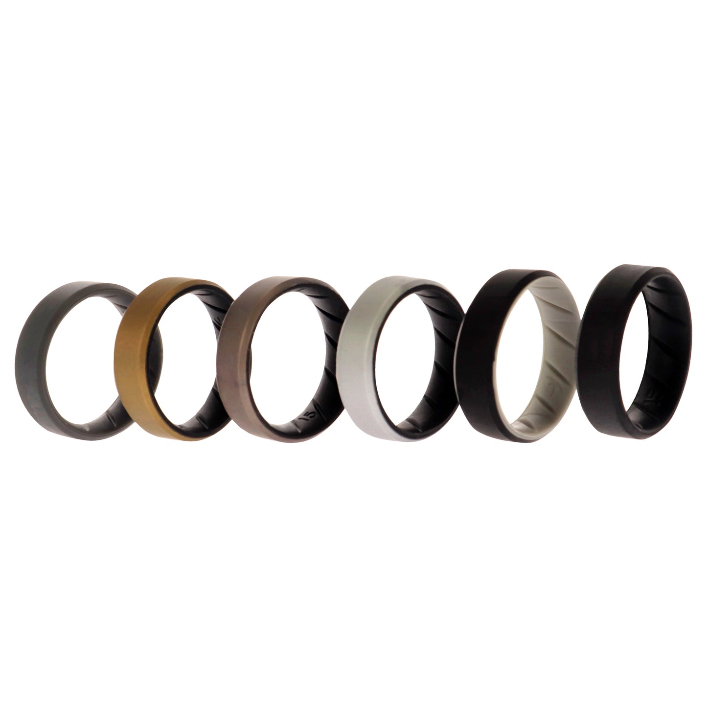 ROQ Silicone Wedding BR 8mm Edge Ring Set - Black