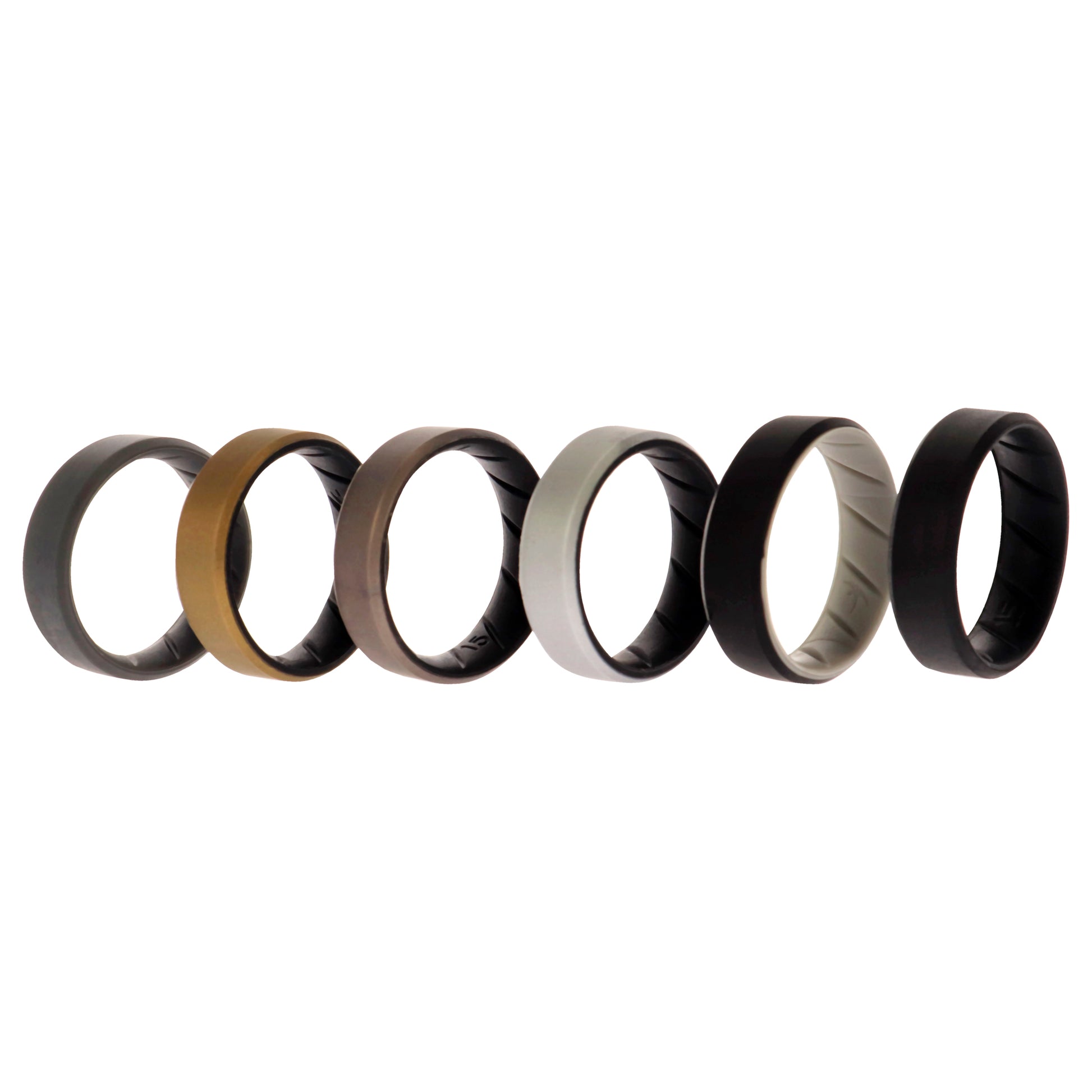 ROQ Silicone Wedding BR 8mm Edge Ring Set - Black