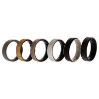 ROQ Silicone Wedding BR 8mm Edge Ring Set - Black