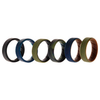 ROQ Silicone Wedding BR 8mm Edge Ring Set - Brown