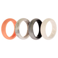 ROQ Silicone Wedding BR Solid Ring Set - Silver