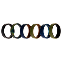 ROQ Silicone Wedding BR 8mm Edge Ring Set - Brown