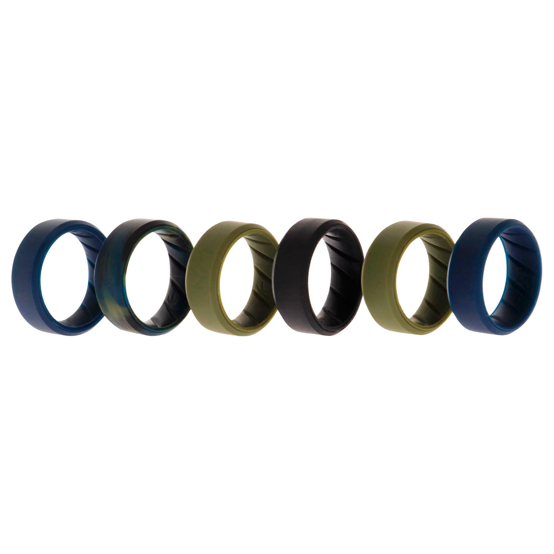 ROQ Silicone Wedding BR 8mm Ring Set - Basic-Olive