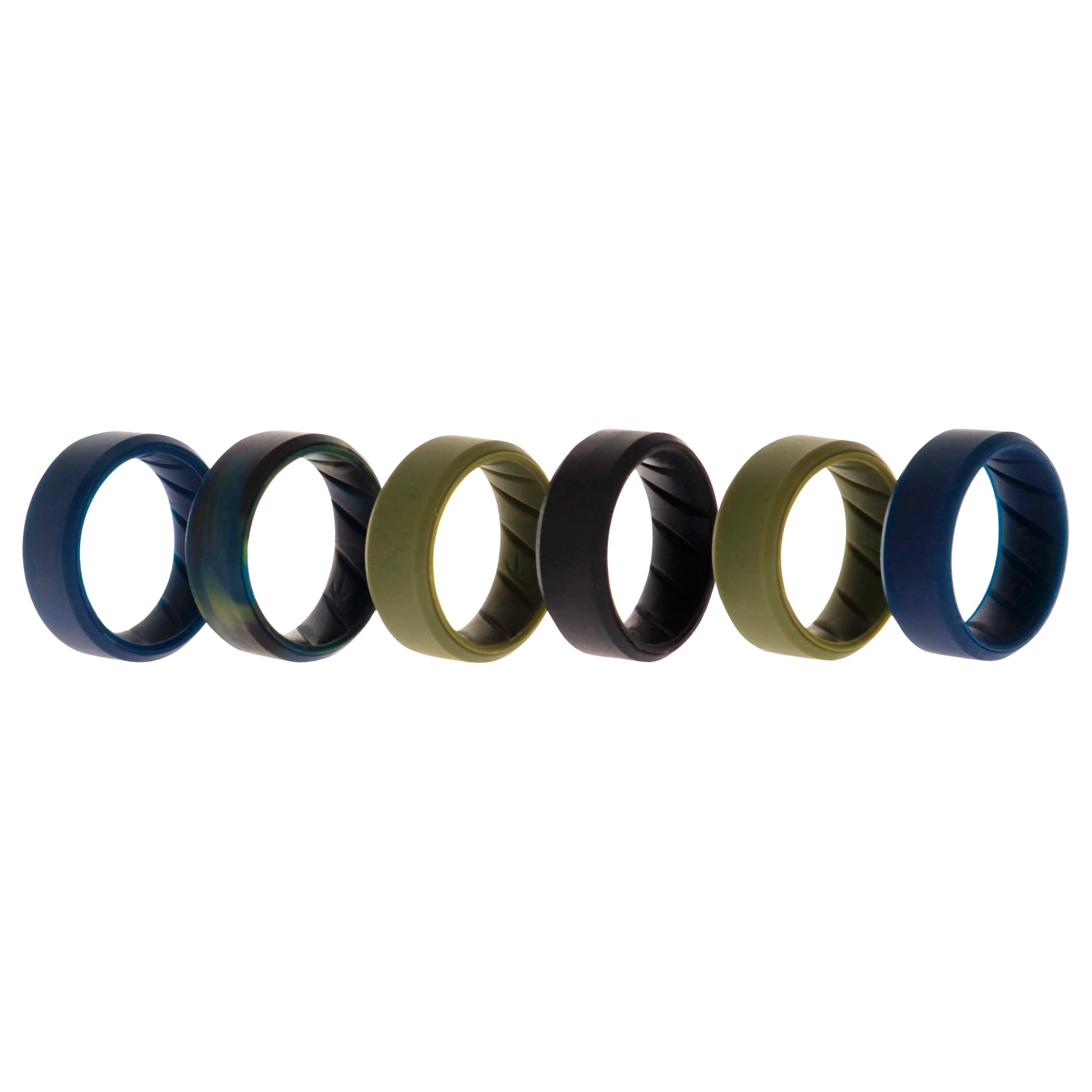 ROQ Silicone Wedding BR 8mm Ring Set - Basic-Olive