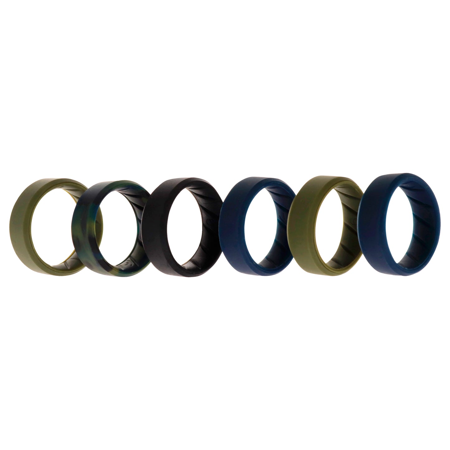 ROQ Silicone Wedding BR 8mm Ring Set - Basic-Olive