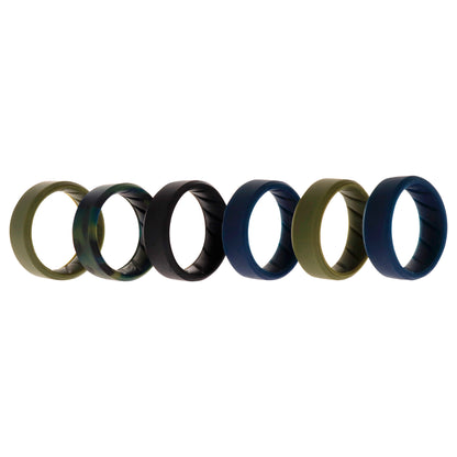 ROQ Silicone Wedding BR 8mm Ring Set - Basic-Olive