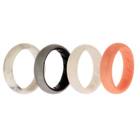 ROQ Silicone Wedding BR Solid Ring Set - Silver