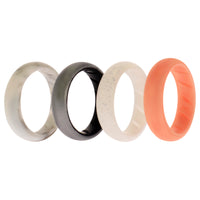 ROQ Silicone Wedding BR Solid Ring Set - Silver