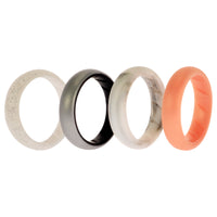 ROQ Silicone Wedding BR Solid Ring Set - Silver